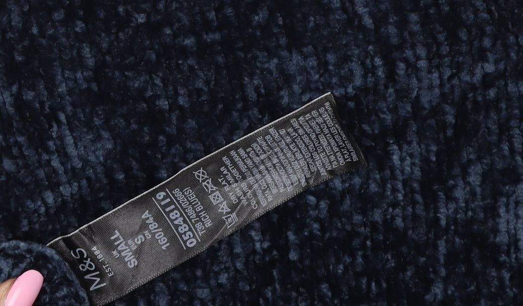 Marks and Spencer Women Navy UK 16 Roll Neck Chunky Knit Jumper