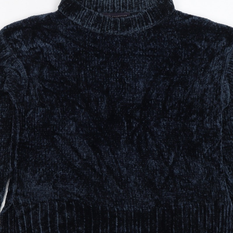 Marks and Spencer Women Navy UK 16 Roll Neck Chunky Knit Jumper