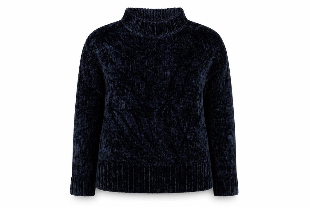 Marks and Spencer Women Navy UK 16 Roll Neck Chunky Knit Jumper