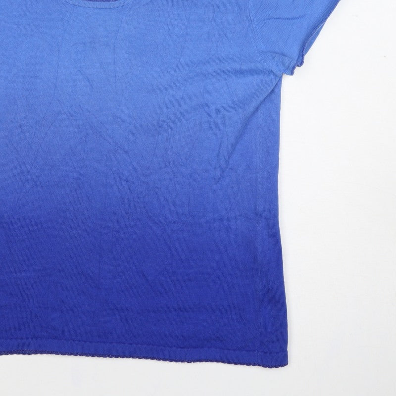 Lakeland Women's Blue UK 10 Basic Scoop Neck Knit T-Shirt