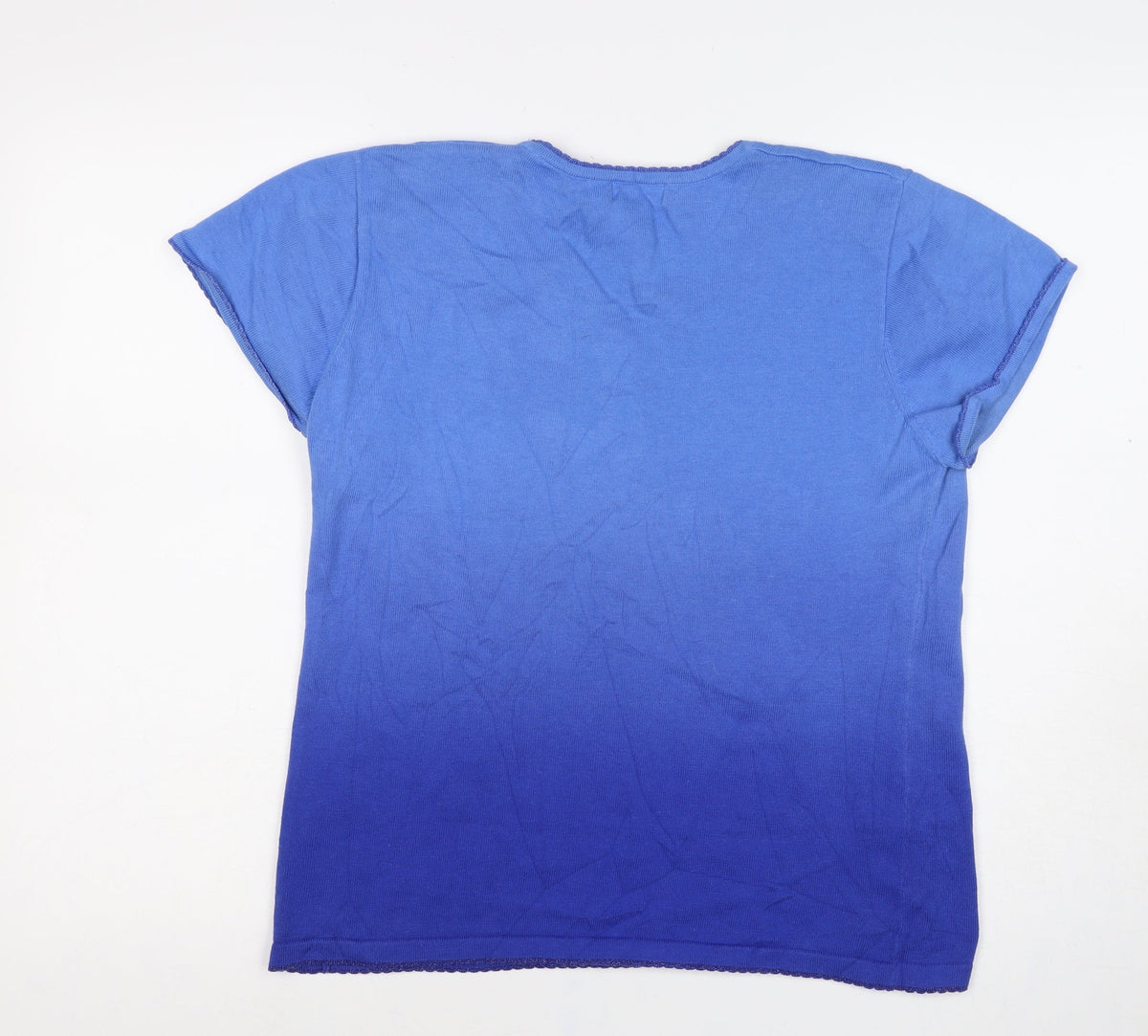 Lakeland Women's Blue UK 10 Basic Scoop Neck Knit T-Shirt