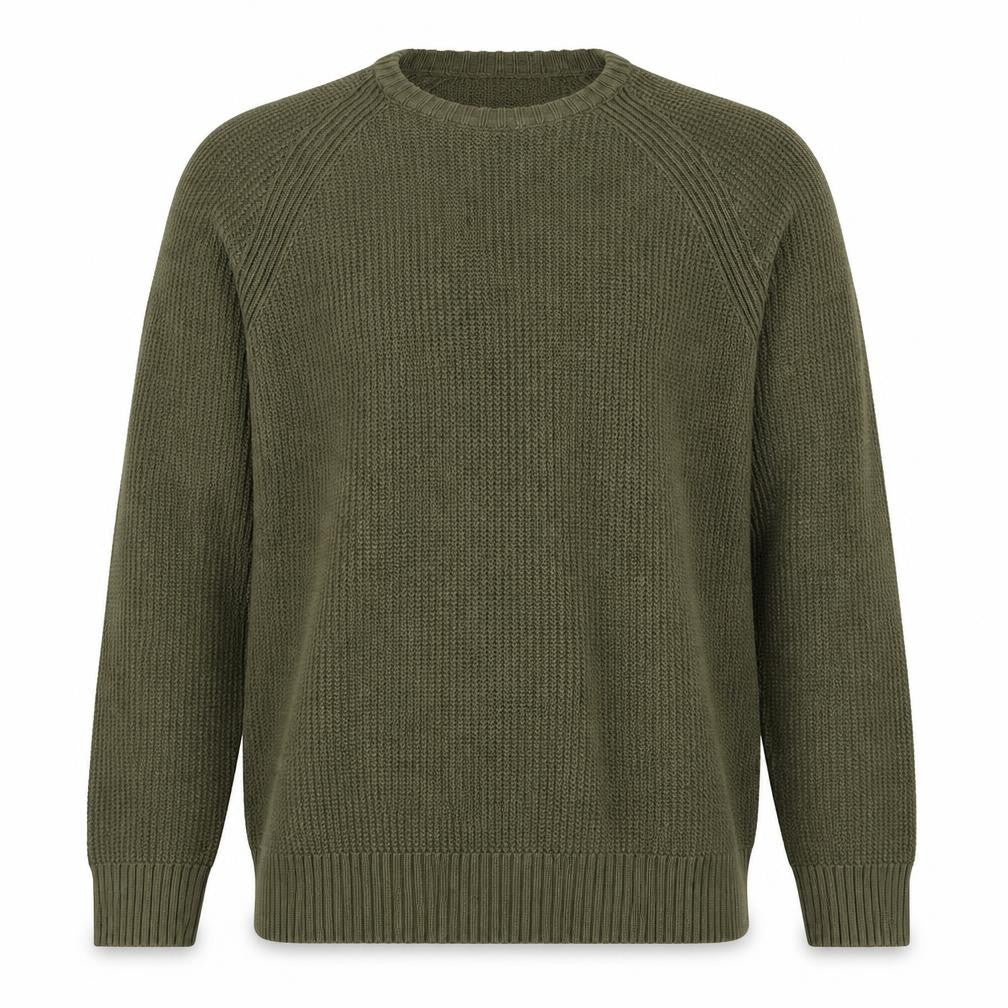 Zara Men Green M Pullover Crew Neck Tight Knit Jumper