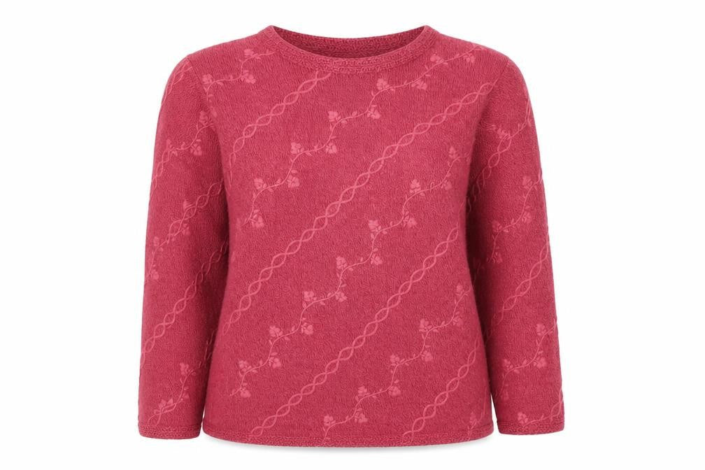 Jumper Women’s Pink M Cotton Floral Embroidered Knit Pullover
