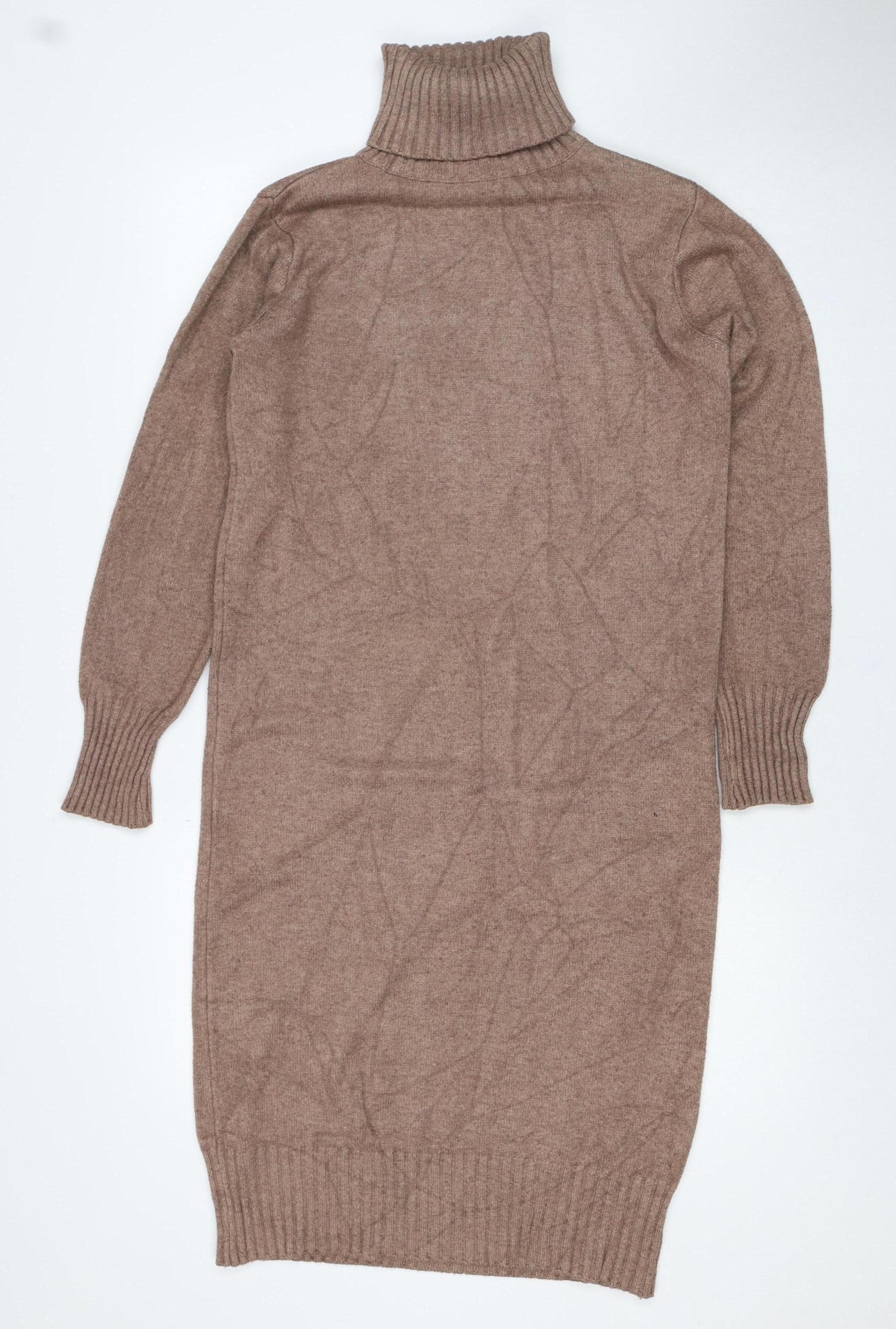 Blue Vanilla Women’s Brown Roll Neck Knit Tunic Jumper M