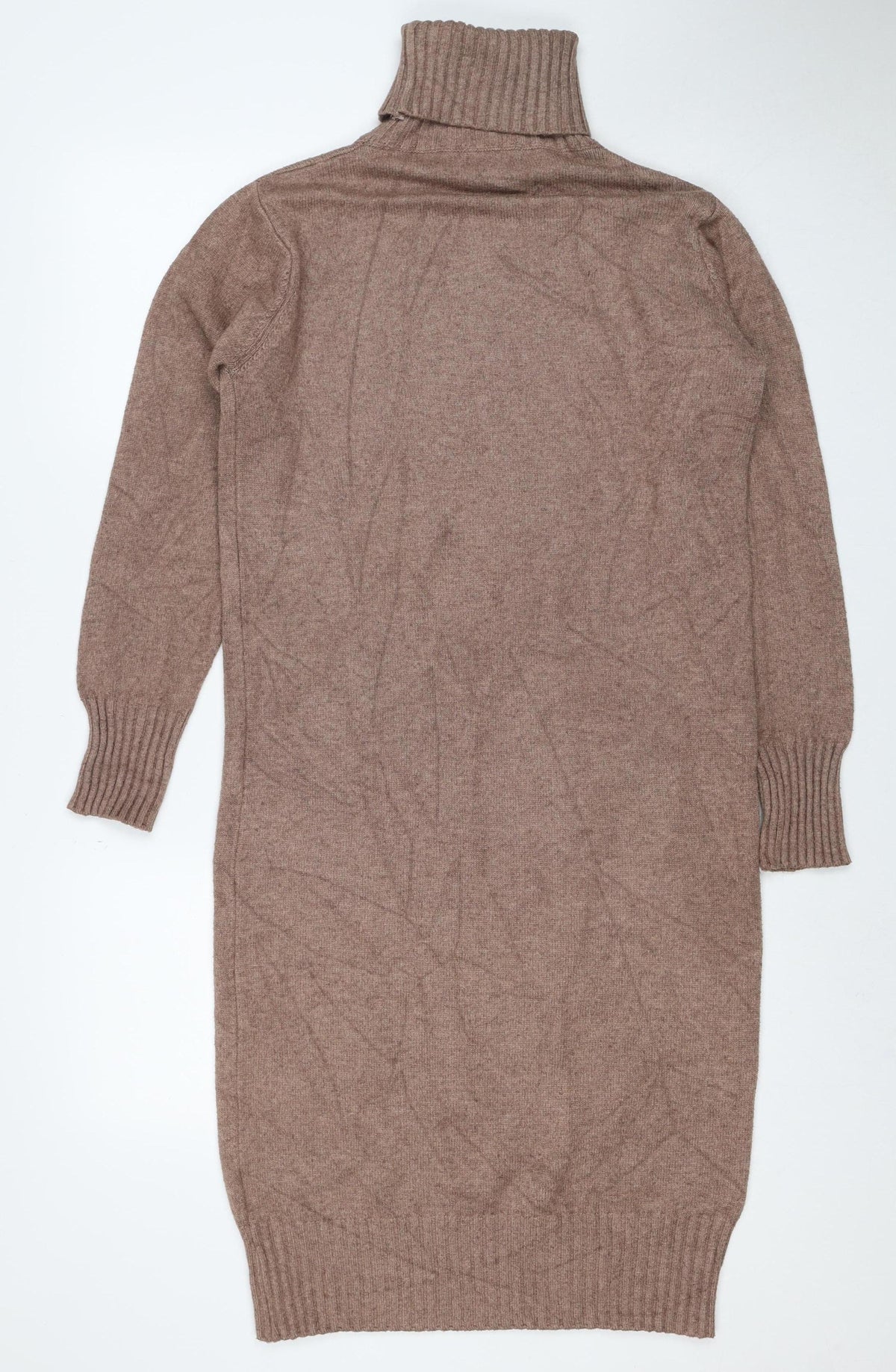 Blue Vanilla Women’s Brown Roll Neck Knit Tunic Jumper M