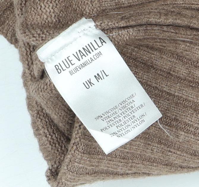 Blue Vanilla Women’s Brown Roll Neck Knit Tunic Jumper M