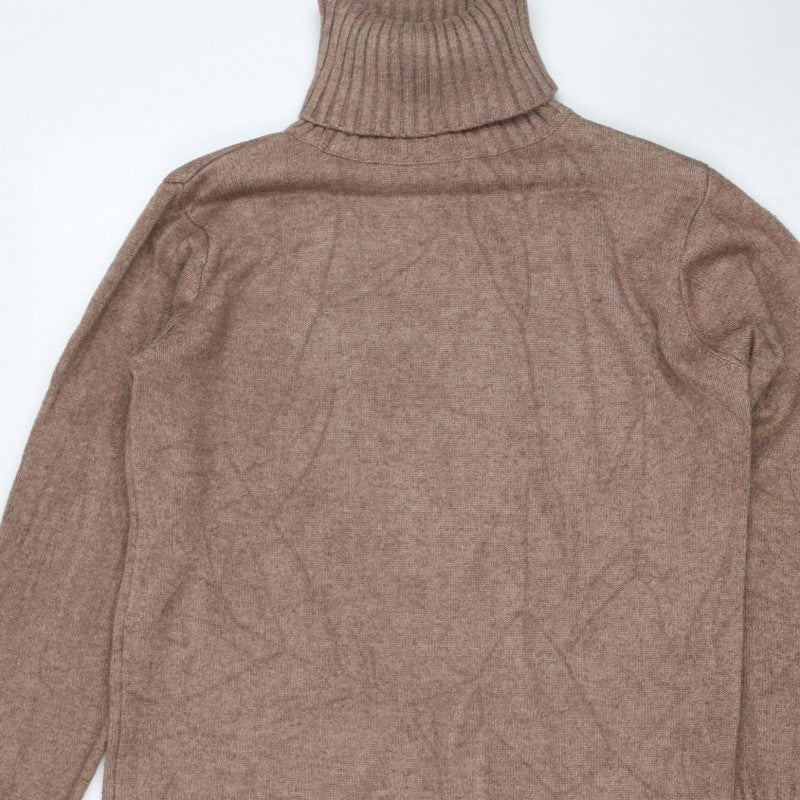 Blue Vanilla Women’s Brown Roll Neck Knit Tunic Jumper M