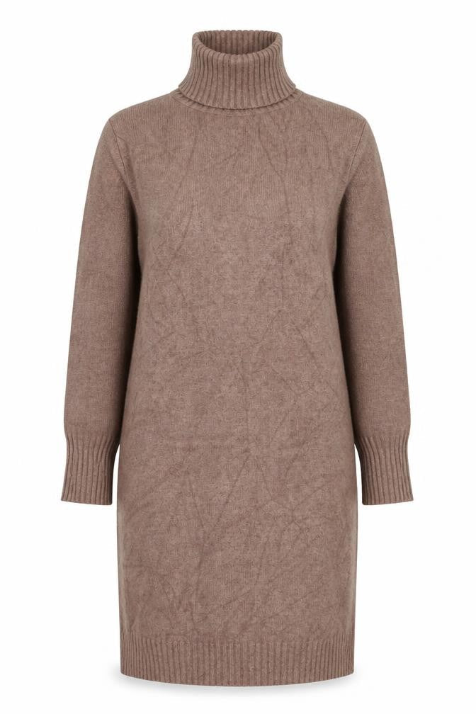 Blue Vanilla Women’s Brown Roll Neck Knit Tunic Jumper M