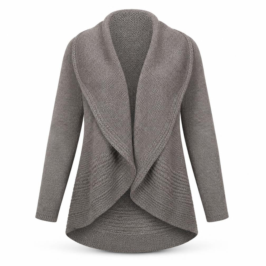 Marks & Spencer Women Grey UK 12 Alpaca Blend Chunky Knit Wrap Cardigan