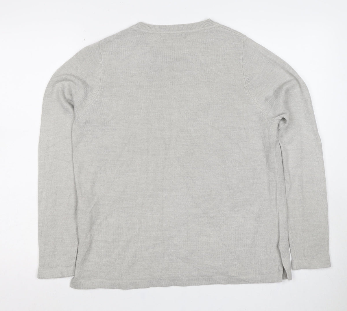 Marks & Spencer Women Grey UK 14 100% Cashmere Crew Neck Jumper