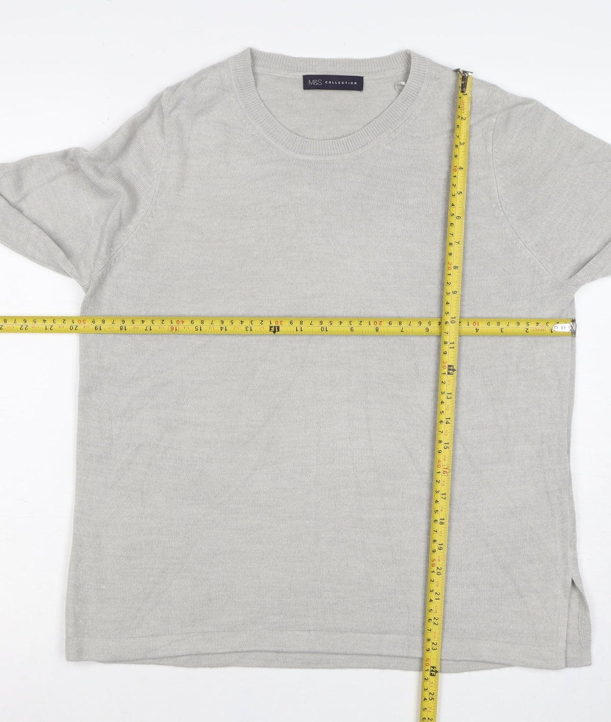 Marks & Spencer Women Grey UK 14 100% Cashmere Crew Neck Jumper