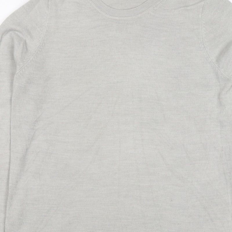 Marks & Spencer Women Grey UK 14 100% Cashmere Crew Neck Jumper