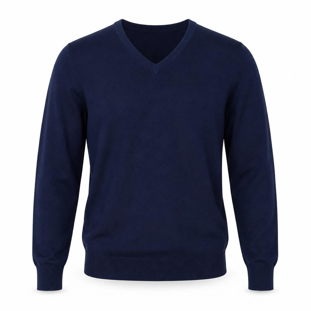Uniqlo Unisex Blue S 100% Wool V-Neck Long Sleeve Pullover Jumper