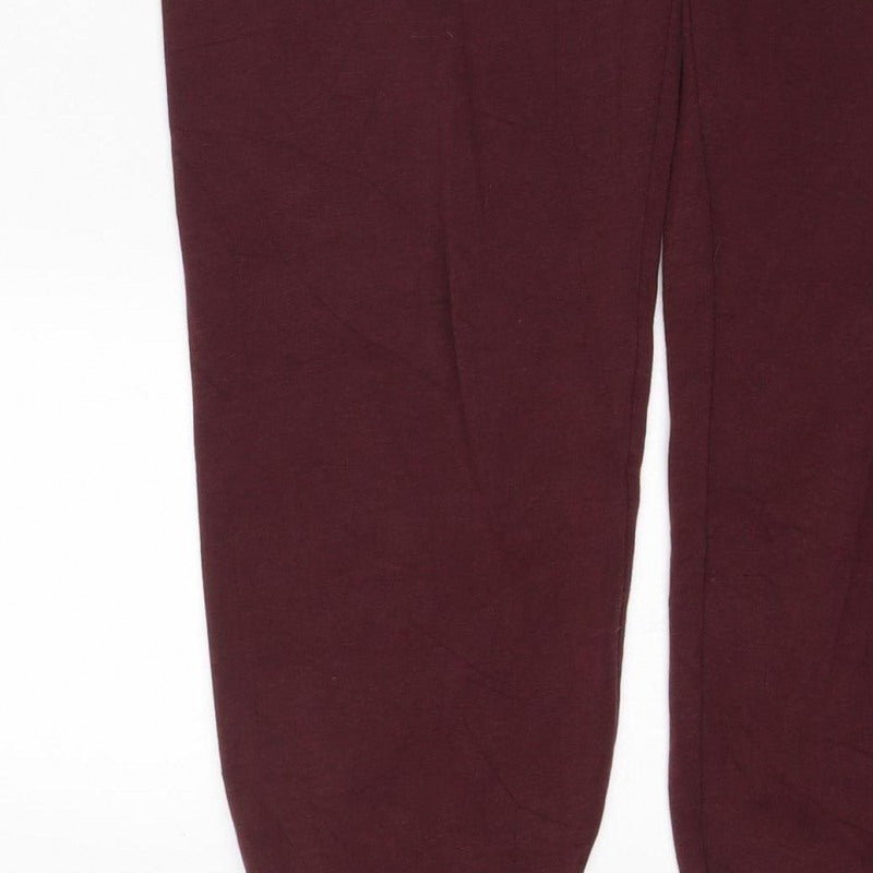 UNIQLO Men Red L Jogger Sweatpants Elastic Waist Cotton