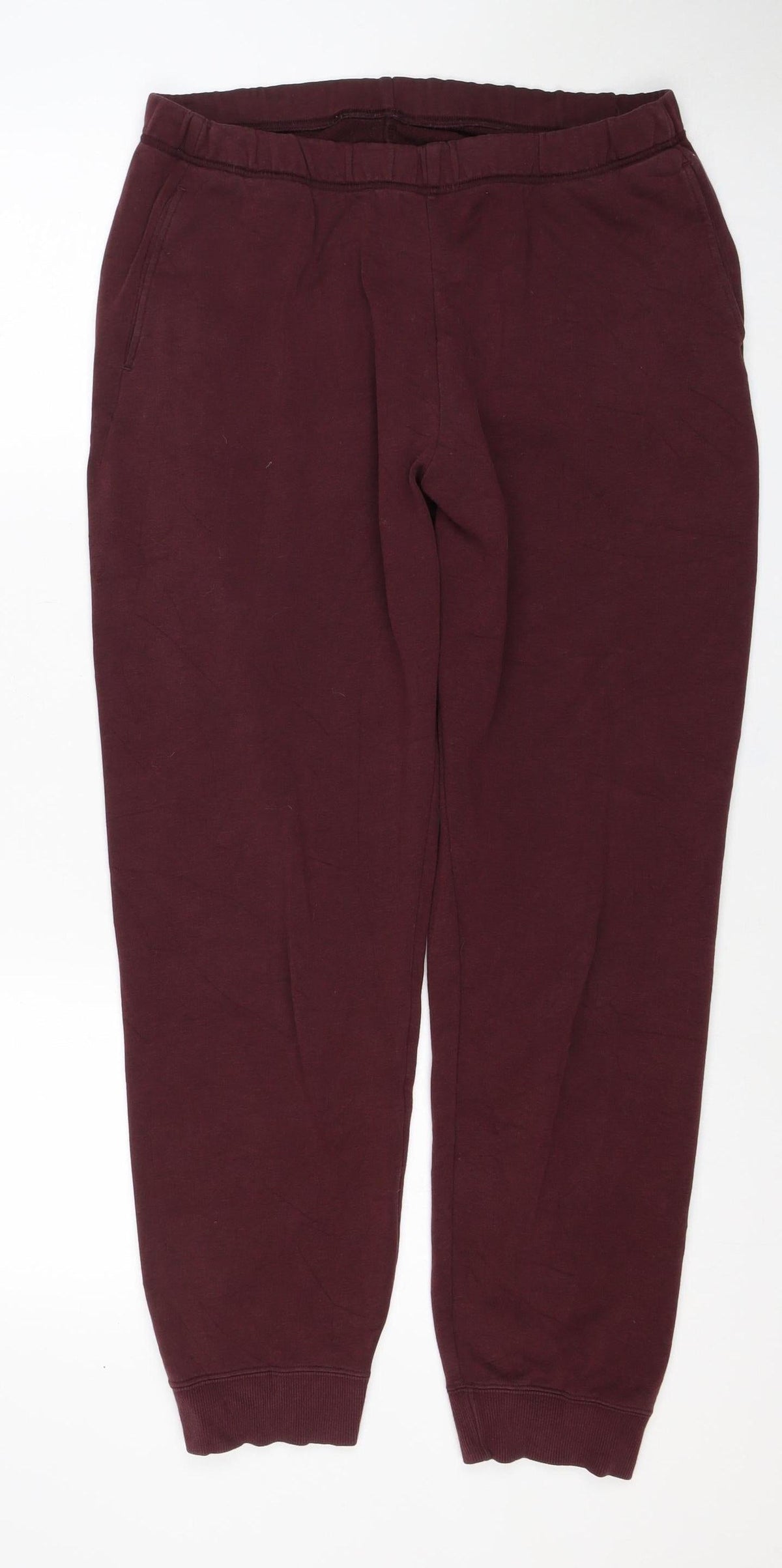 UNIQLO Men Red L Jogger Sweatpants Elastic Waist Cotton