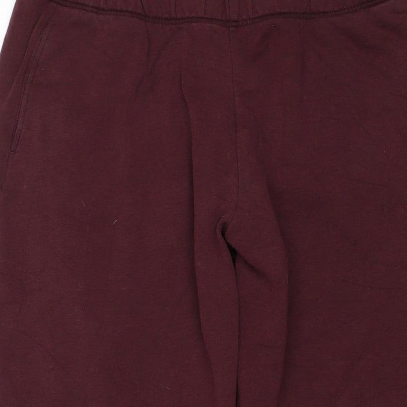UNIQLO Men Red L Jogger Sweatpants Elastic Waist Cotton