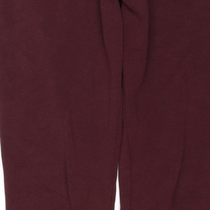 UNIQLO Men Red L Jogger Sweatpants Elastic Waist Cotton
