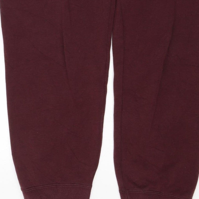 UNIQLO Men Red L Jogger Sweatpants Elastic Waist Cotton