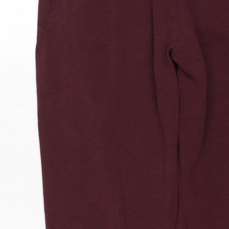 UNIQLO Men Red L Jogger Sweatpants Elastic Waist Cotton