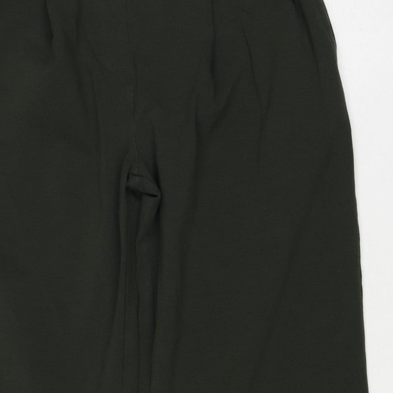 Saint + Sofia Women’s Green UK 10 Wide-Leg Stretch Trousers