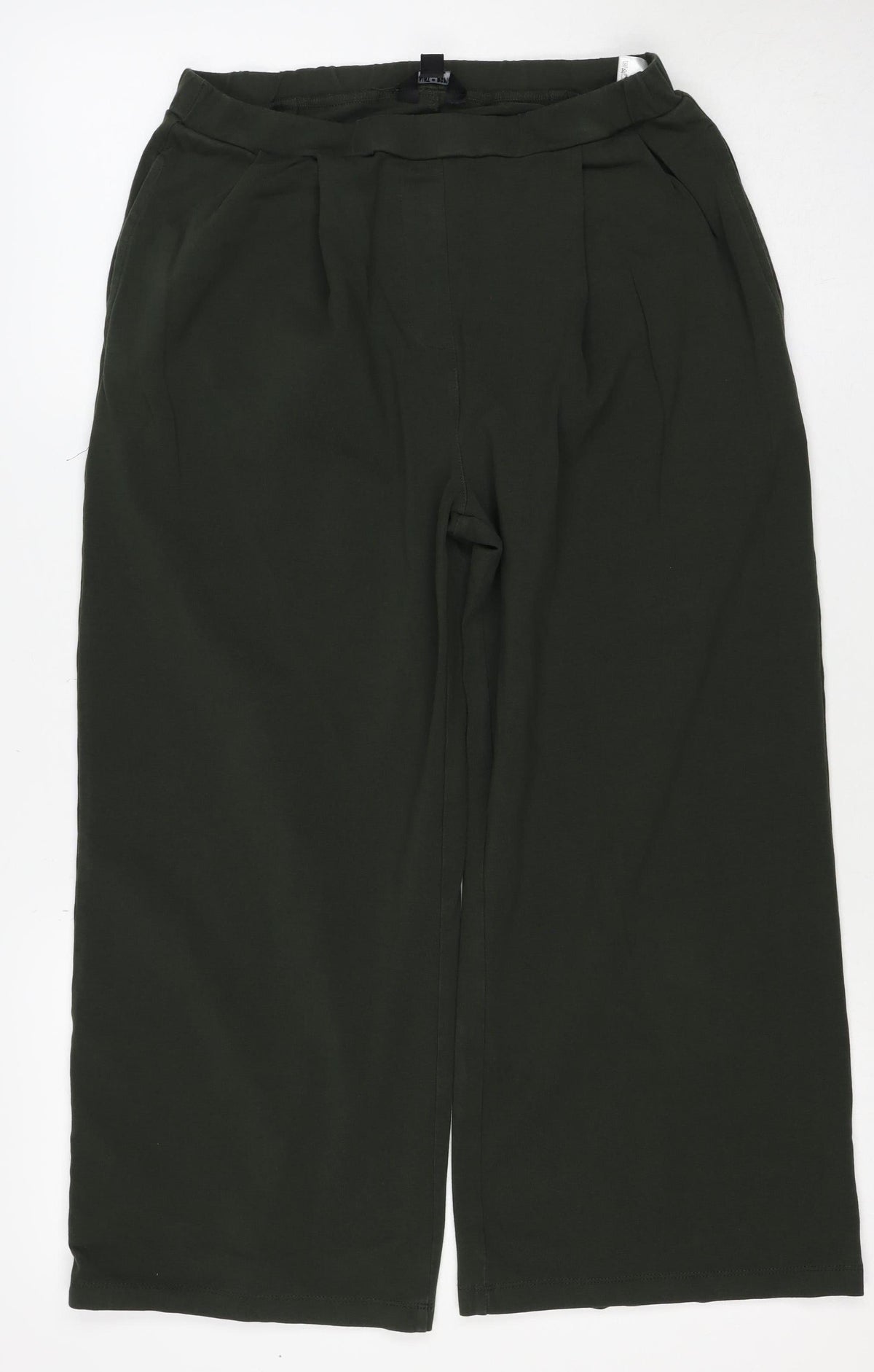 Saint + Sofia Women’s Green UK 10 Wide-Leg Stretch Trousers