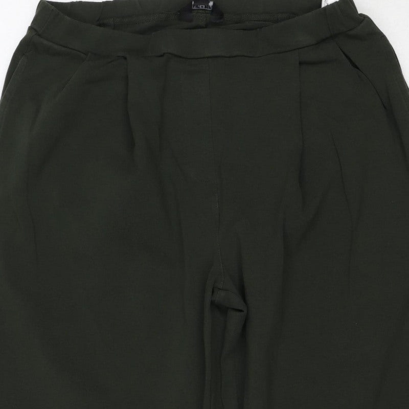 Saint + Sofia Women’s Green UK 10 Wide-Leg Stretch Trousers