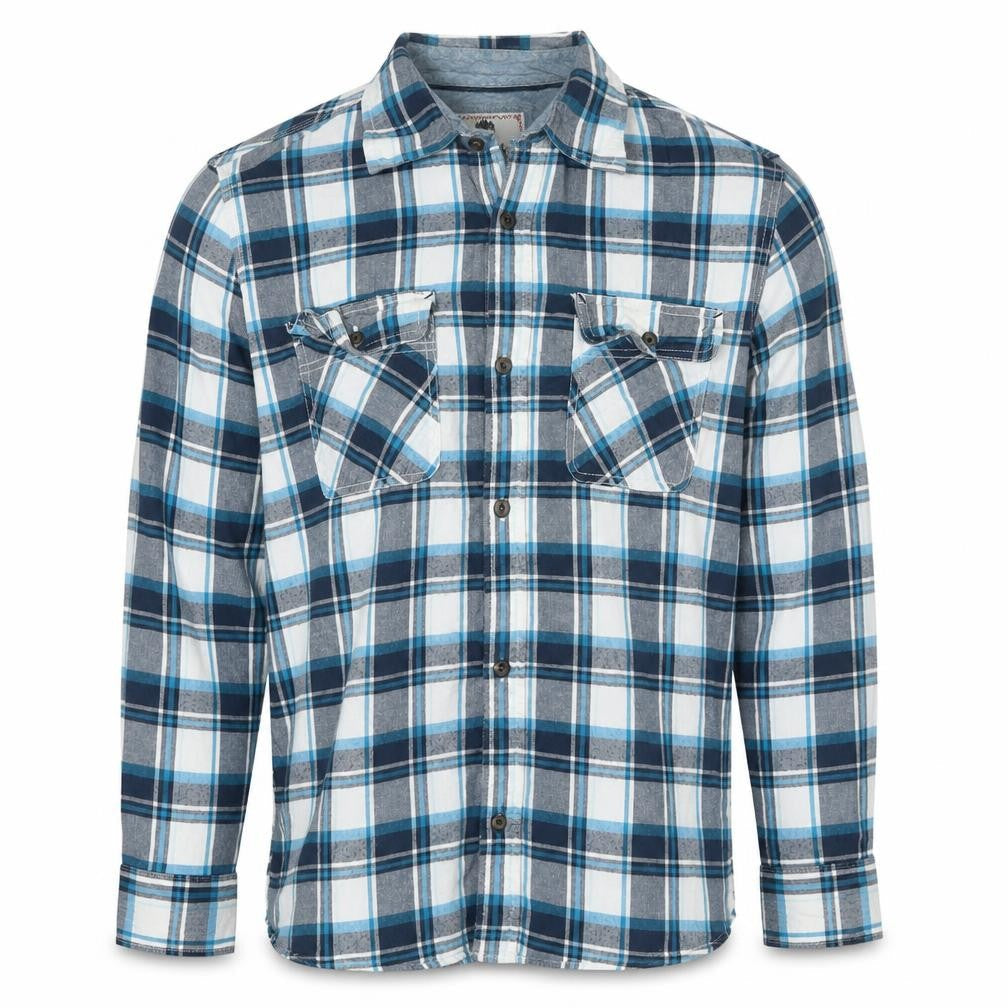 Fat Face Men's Blue Plaid Cotton Long Sleeve Button-Up Shirt XL