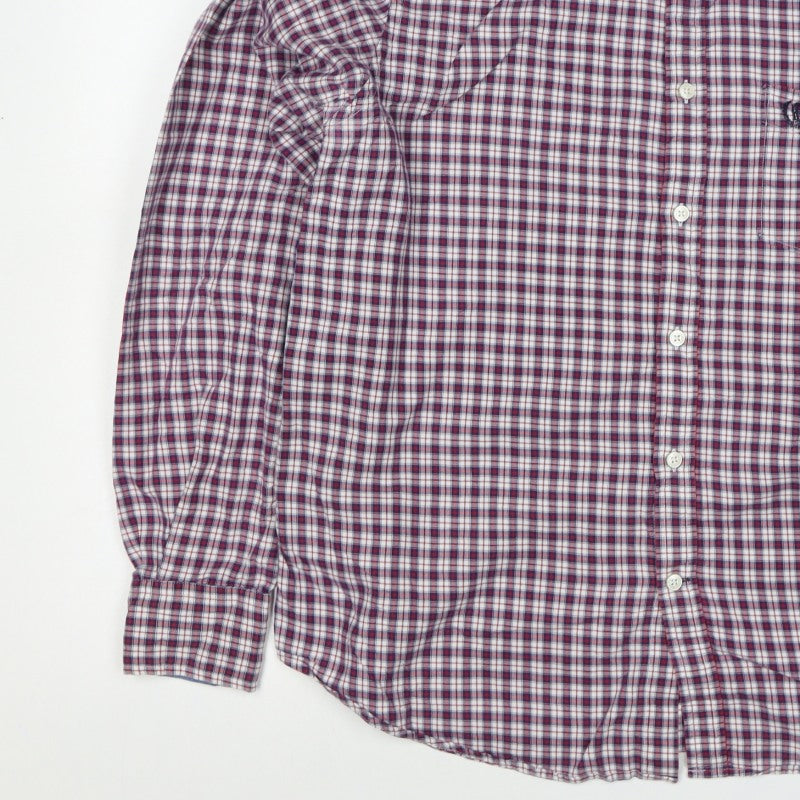 Blue Harbour Men’s XL Red Blue Plaid Cotton Button-Up Shirt