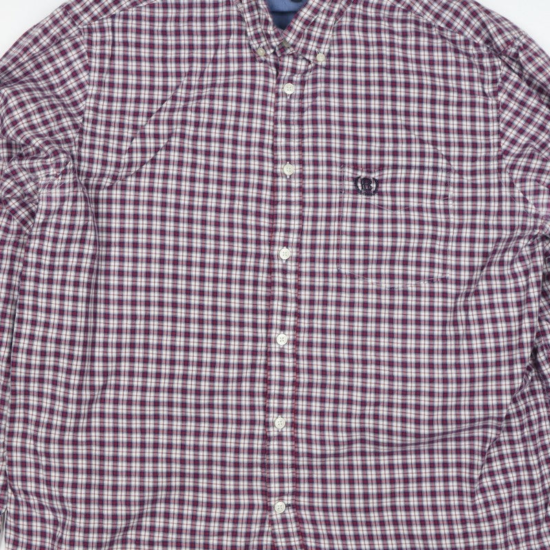 Blue Harbour Men’s XL Red Blue Plaid Cotton Button-Up Shirt