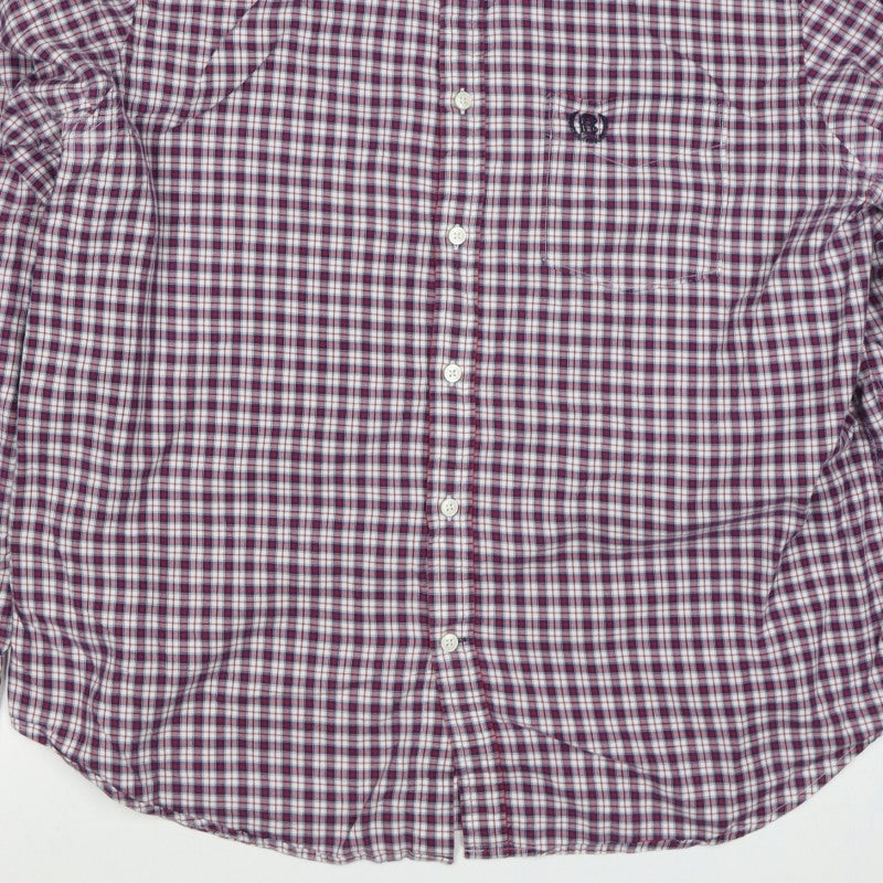 Blue Harbour Men’s XL Red Blue Plaid Cotton Button-Up Shirt