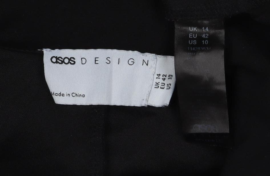 ASOS Design Women’s Black UK 14 Long Single-Breasted Blazer