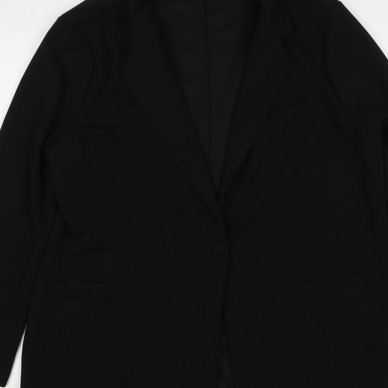 ASOS Design Women’s Black UK 14 Long Single-Breasted Blazer