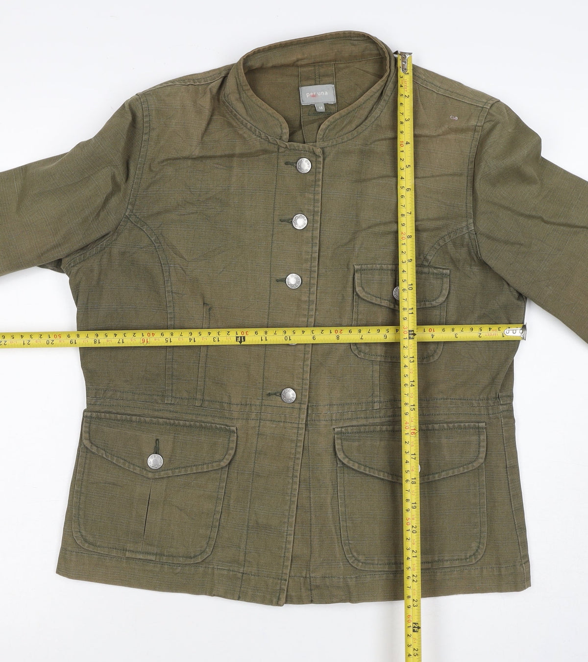 Per Una Women’s Green UK 14 Military Utility Button Jacket