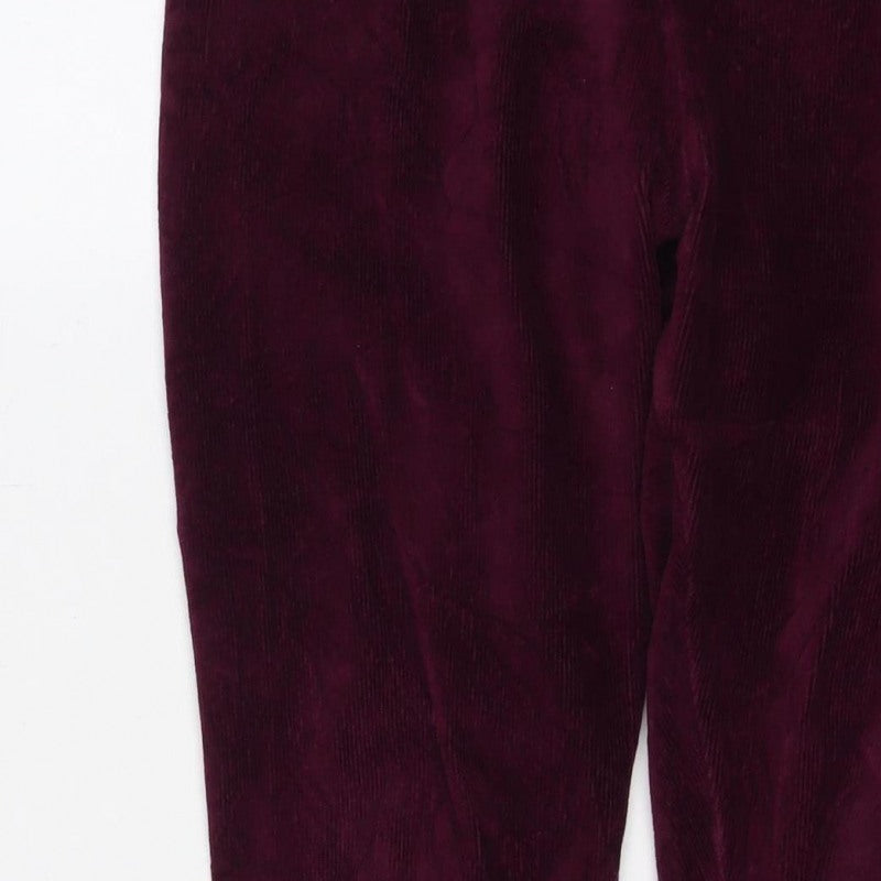 M&S Women’s Purple Corduroy Stretch Leggings UK 12 Short