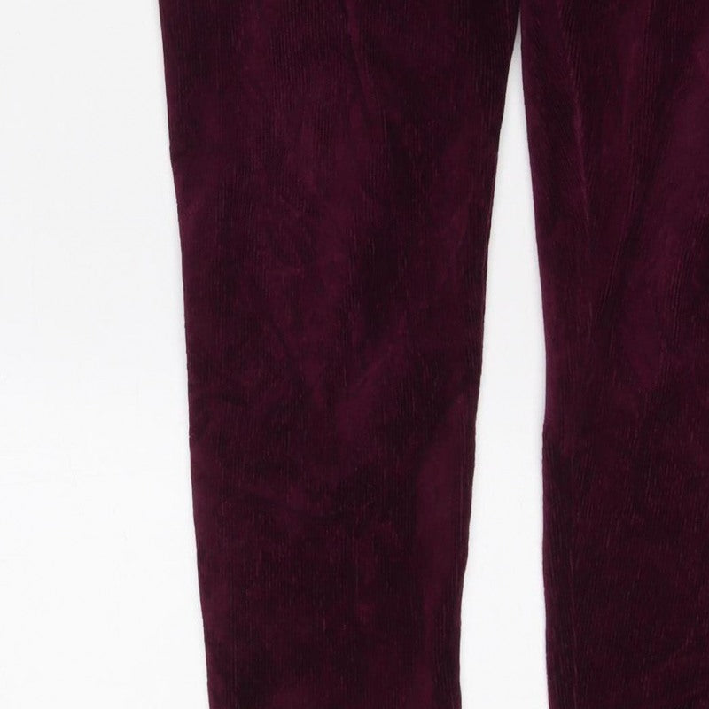 M&S Women’s Purple Corduroy Stretch Leggings UK 12 Short