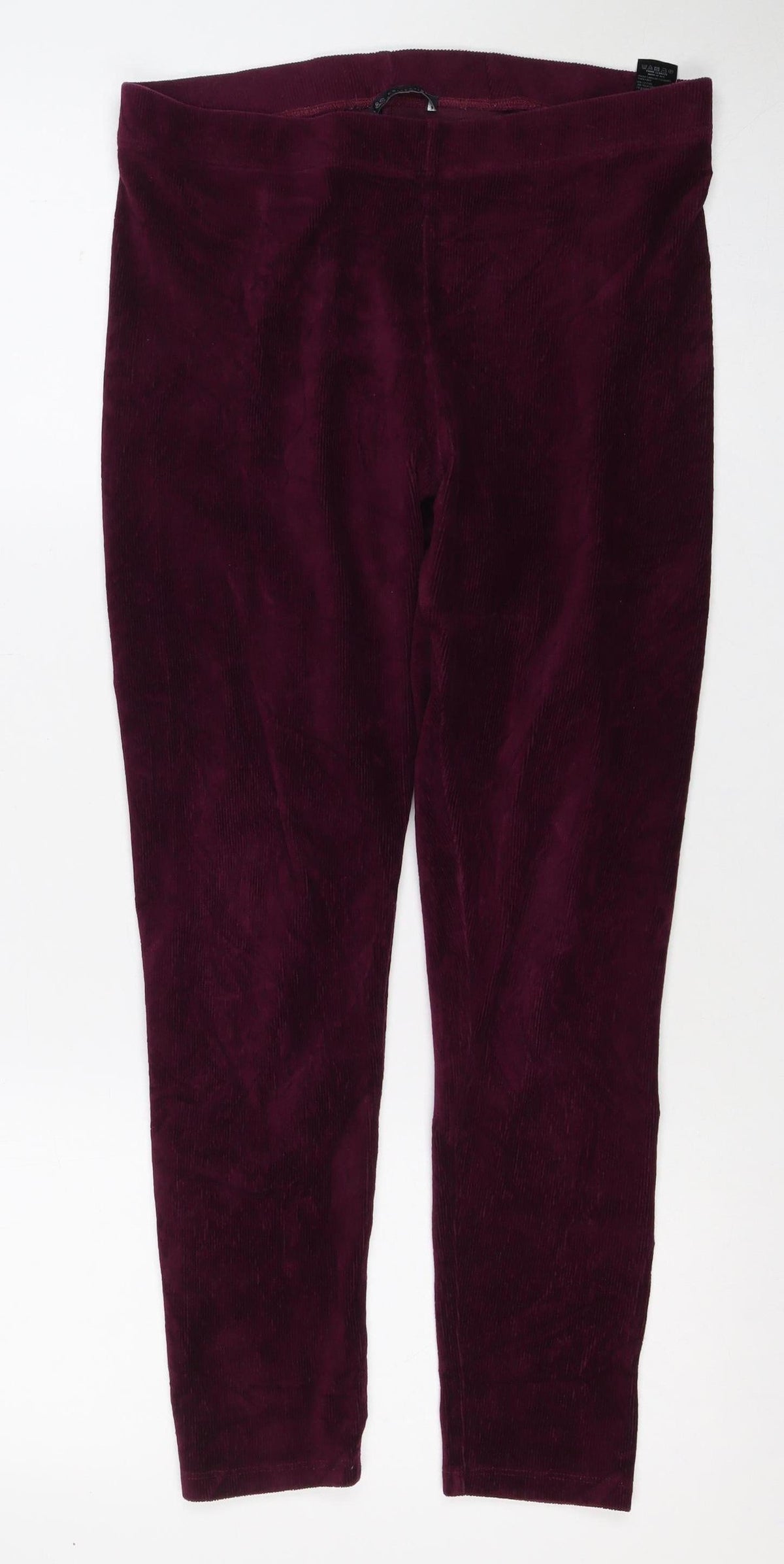 M&S Women’s Purple Corduroy Stretch Leggings UK 12 Short
