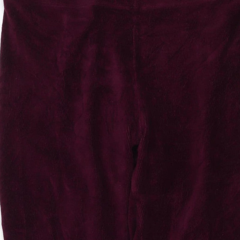 M&S Women’s Purple Corduroy Stretch Leggings UK 12 Short