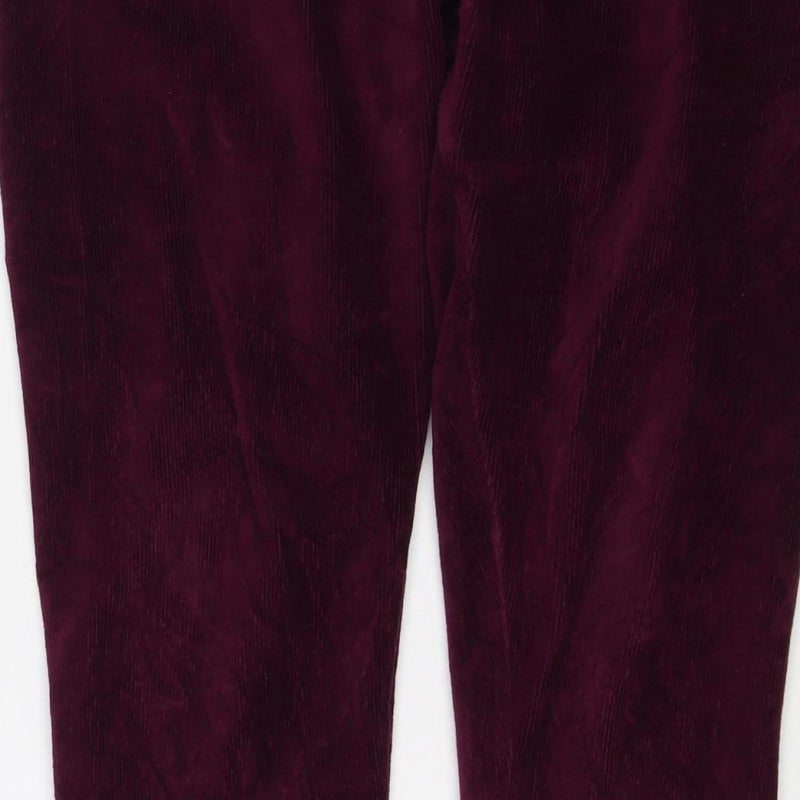 M&S Women’s Purple Corduroy Stretch Leggings UK 12 Short