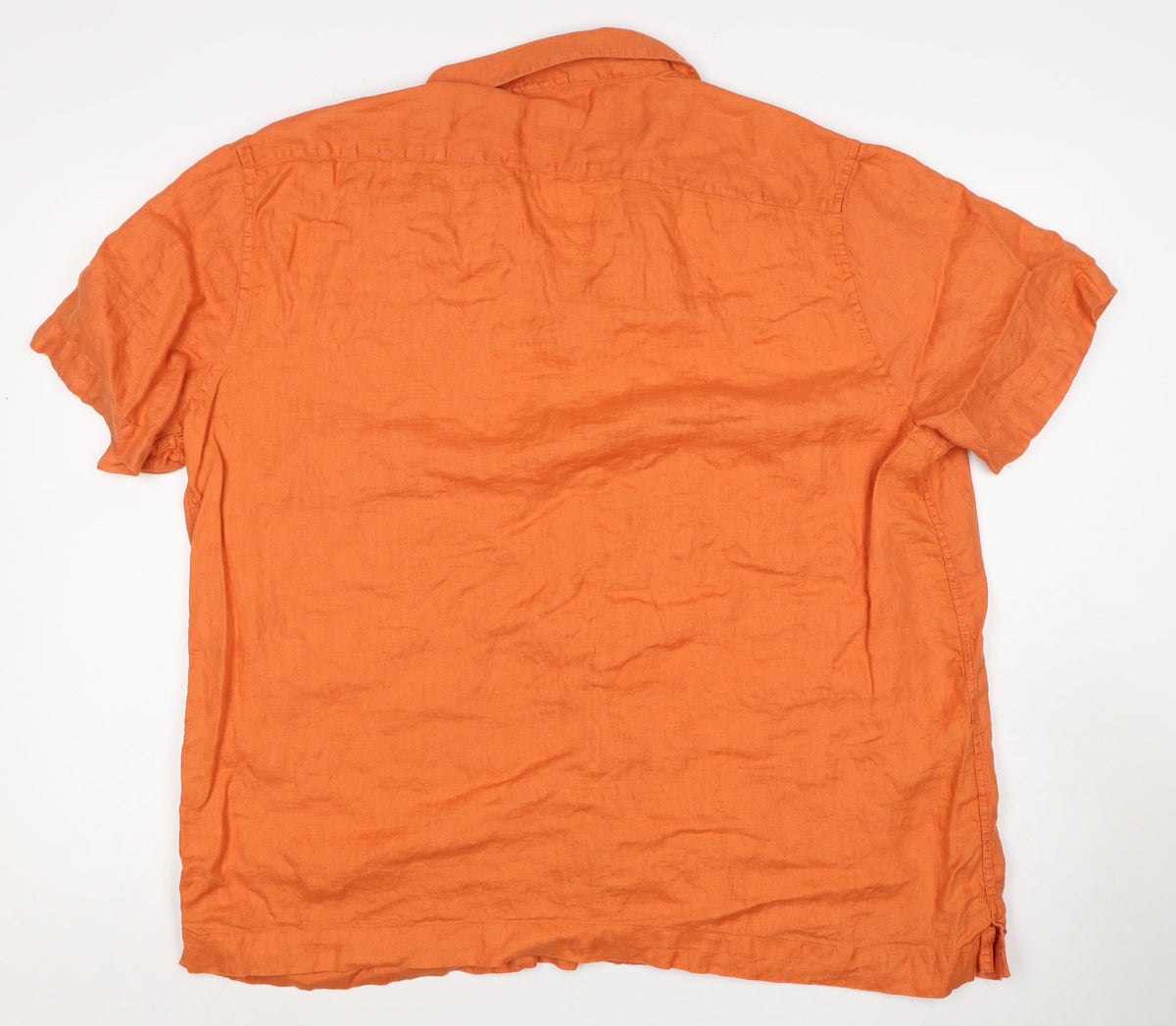 M&S Men’s Orange 3XL Pure Linen Short Sleeve Button-Up Shirt