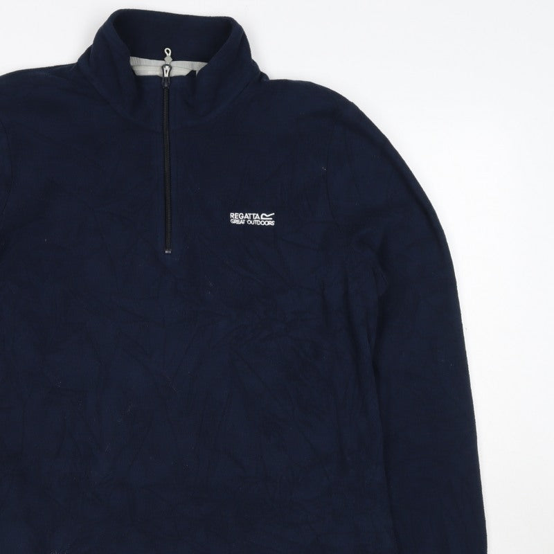 Regatta Womens Blue UK 14 1/4 Zip Fleece Pullover Sweatshirt