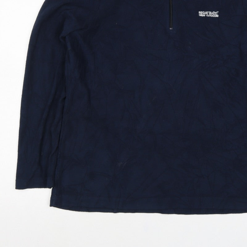 Regatta Womens Blue UK 14 1/4 Zip Fleece Pullover Sweatshirt