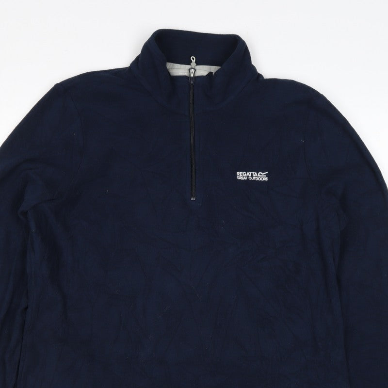 Regatta Womens Blue UK 14 1/4 Zip Fleece Pullover Sweatshirt