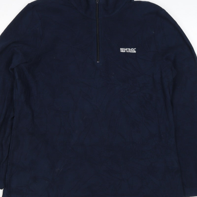 Regatta Womens Blue UK 14 1/4 Zip Fleece Pullover Sweatshirt