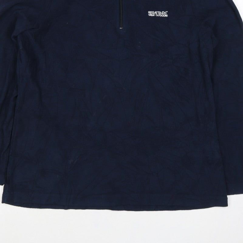 Regatta Womens Blue UK 14 1/4 Zip Fleece Pullover Sweatshirt