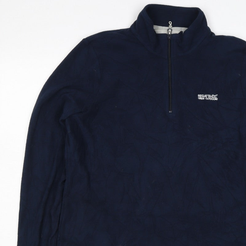 Regatta Womens Blue UK 14 1/4 Zip Fleece Pullover Sweatshirt