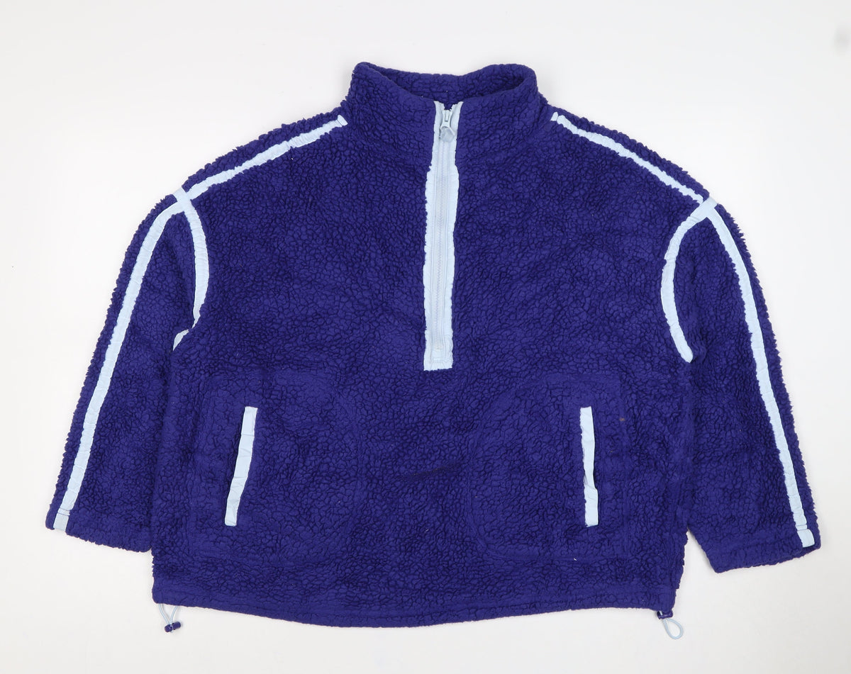 Dunnes Women Purple M Sherpa Fleece Half Zip Sweatshirt