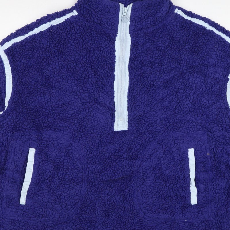 Dunnes Women Purple M Sherpa Fleece Half Zip Sweatshirt