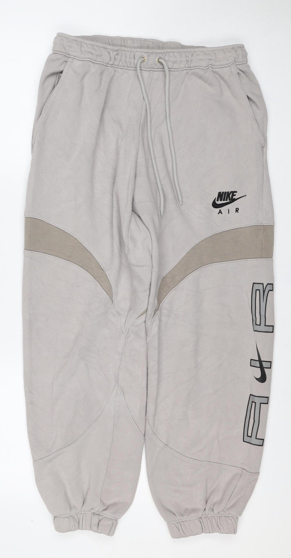 Nike Women Beige S Air French Terry Jogger Sweatpants Drawstring