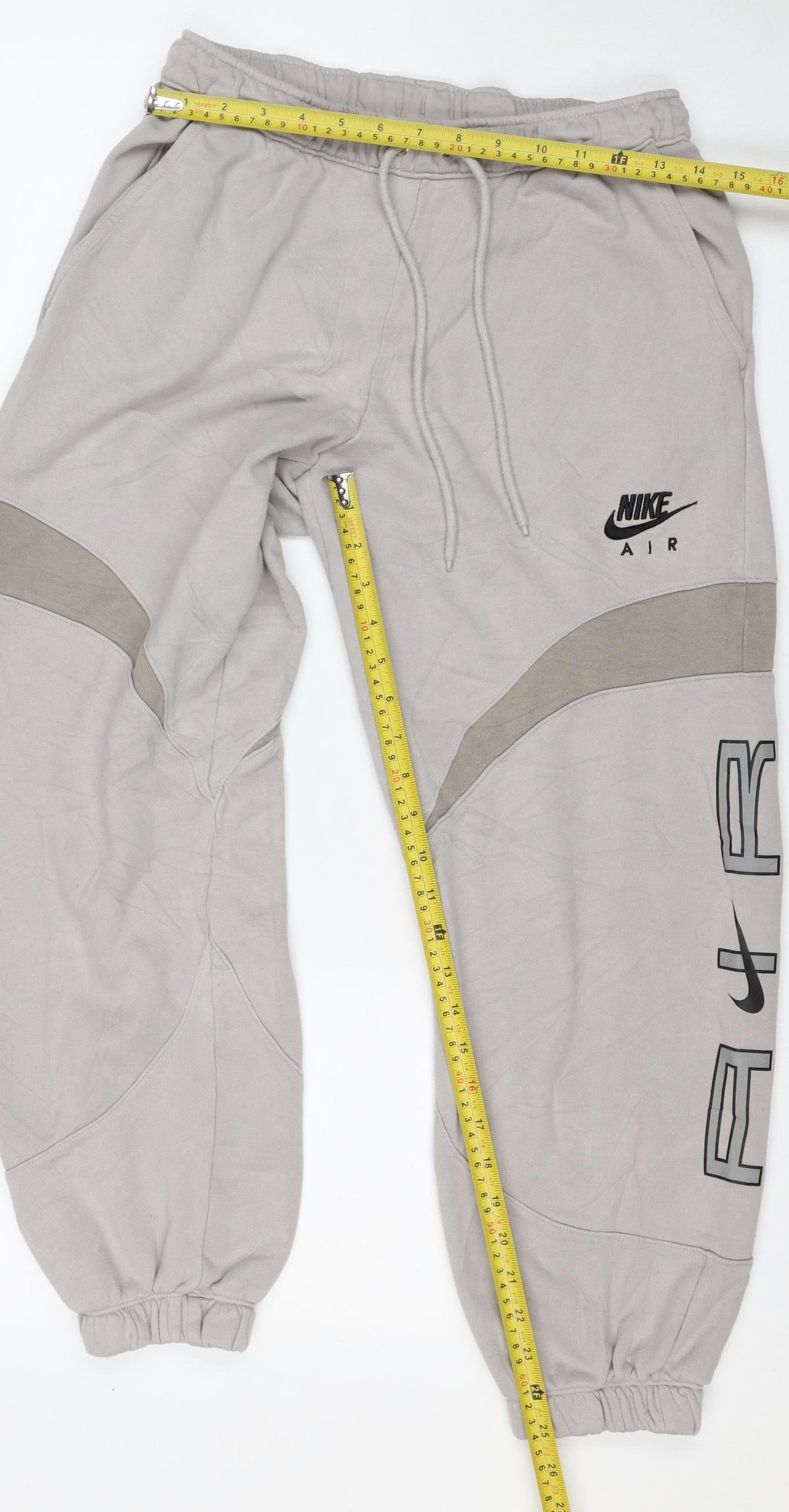 Nike Women Beige S Air French Terry Jogger Sweatpants Drawstring