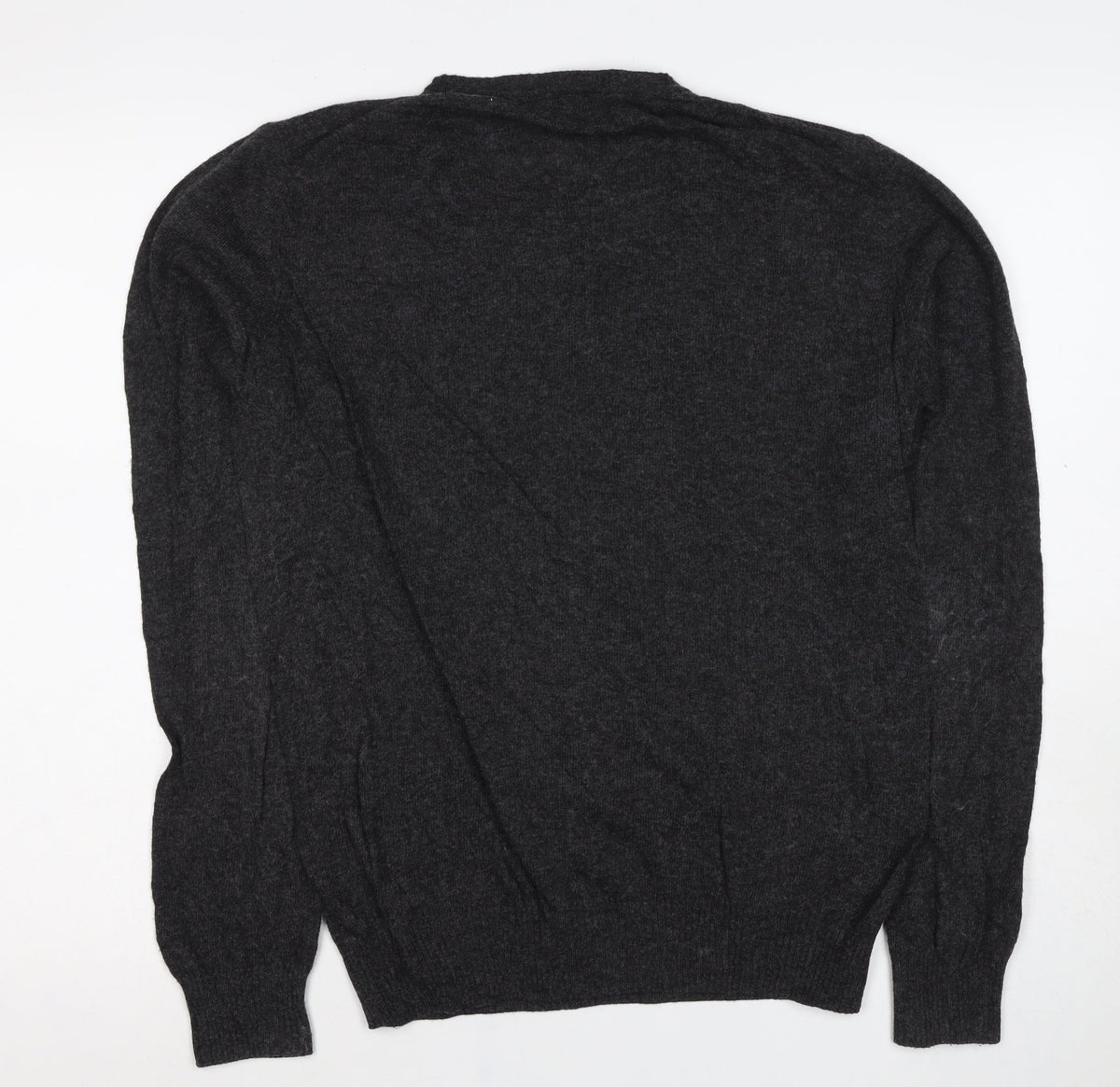 Zara Man Men’s Grey Angora Blend M V-Neck Knit Pullover Jumper